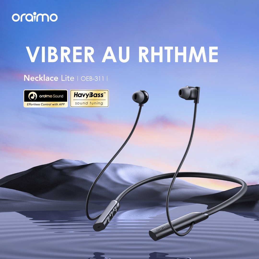 oraimo Necklace Lite Casque sans fil à vibration d'appel