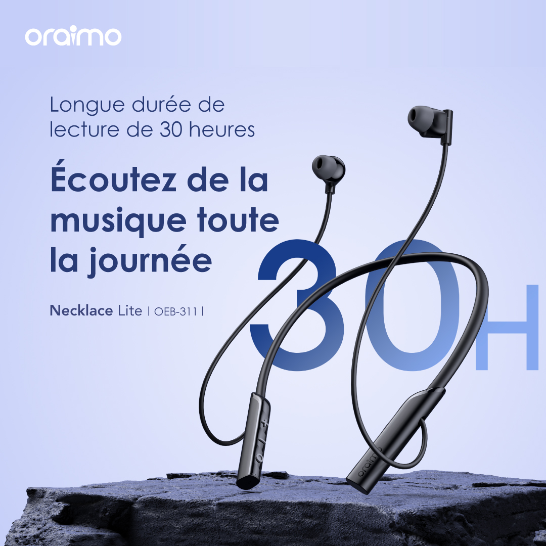 oraimo Necklace Lite Casque sans fil à vibration d'appel