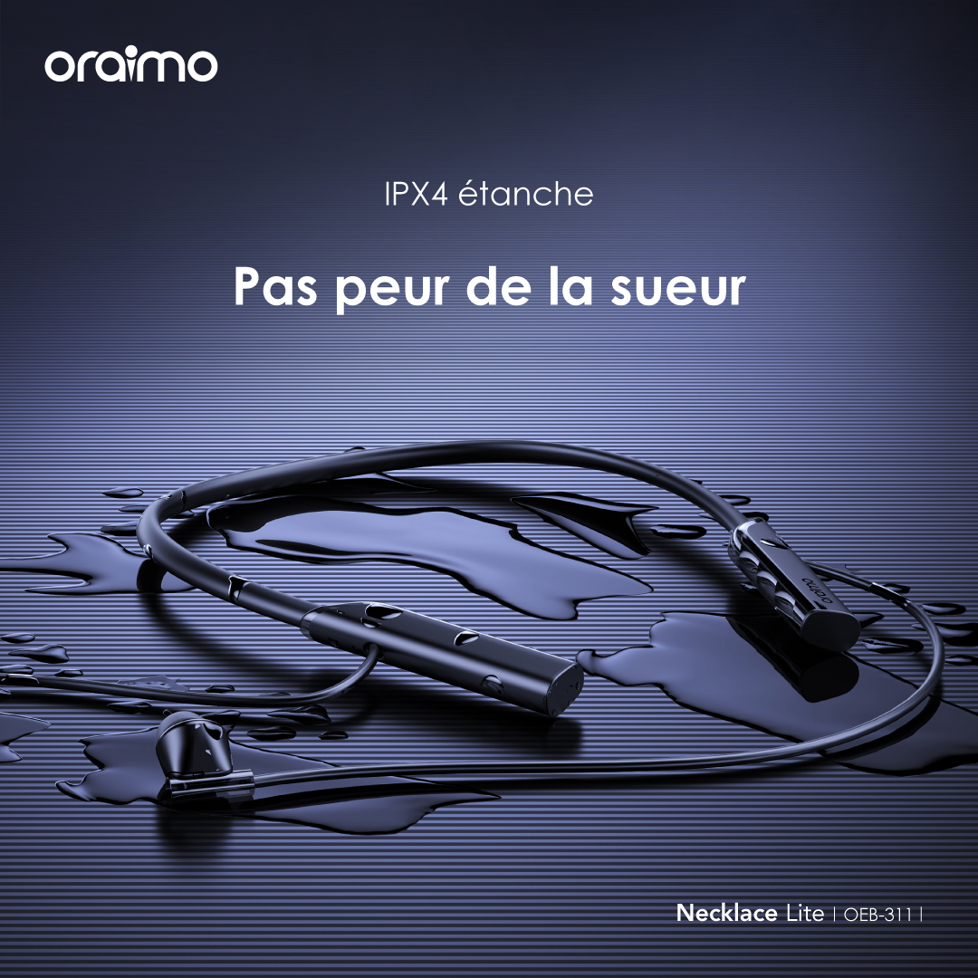 oraimo Necklace Lite Casque sans fil à vibration d'appel