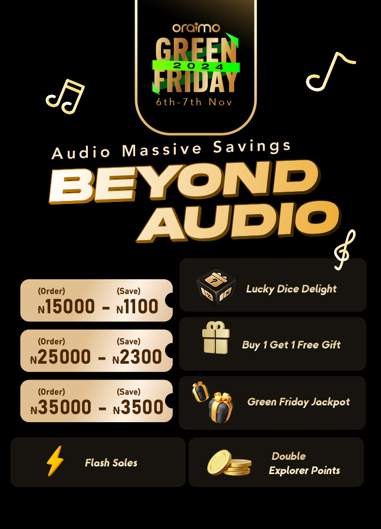 oraimo green blackfriday audio week