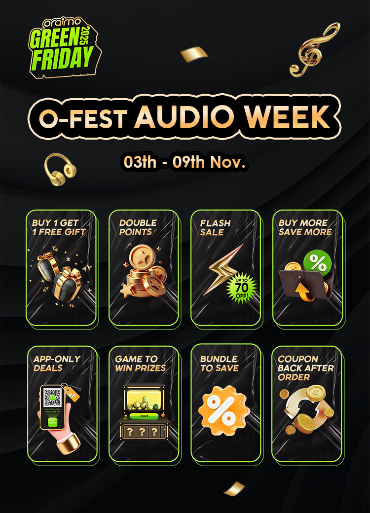 2025 oraimo Green Friday sale, AUTOMATIC DISCOUNT FOR SELECTED CATEGORY