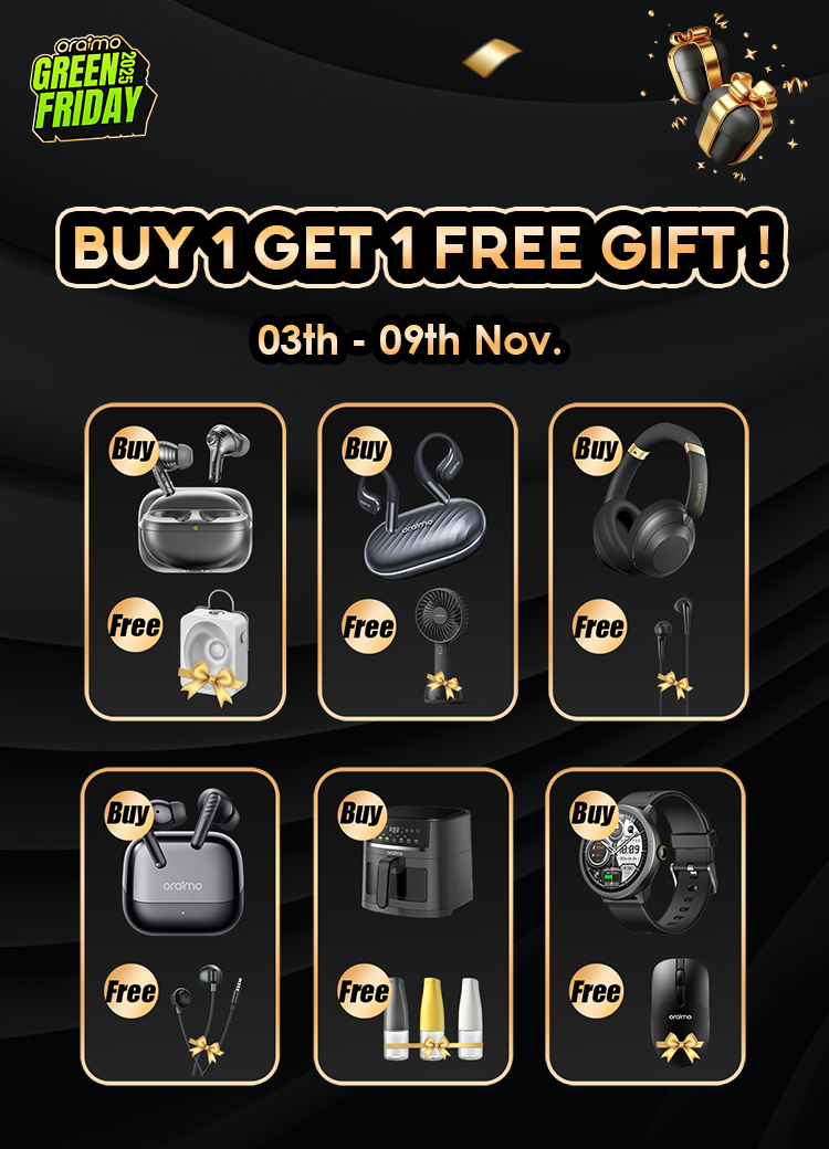 oraimo green friday buy 1 get 1 free gift