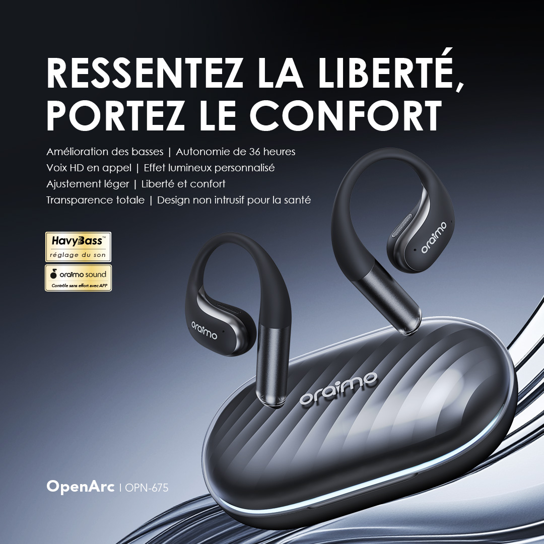 Oraimo Écouteurs Open Ear True Wireless OpenArc OPN 675