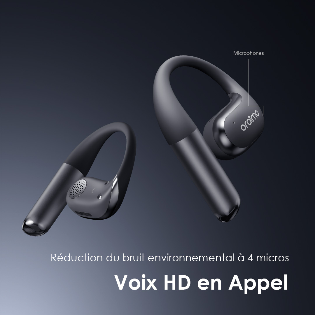 Oraimo Écouteurs Open Ear True Wireless OpenArc OPN 675 4 Micros
