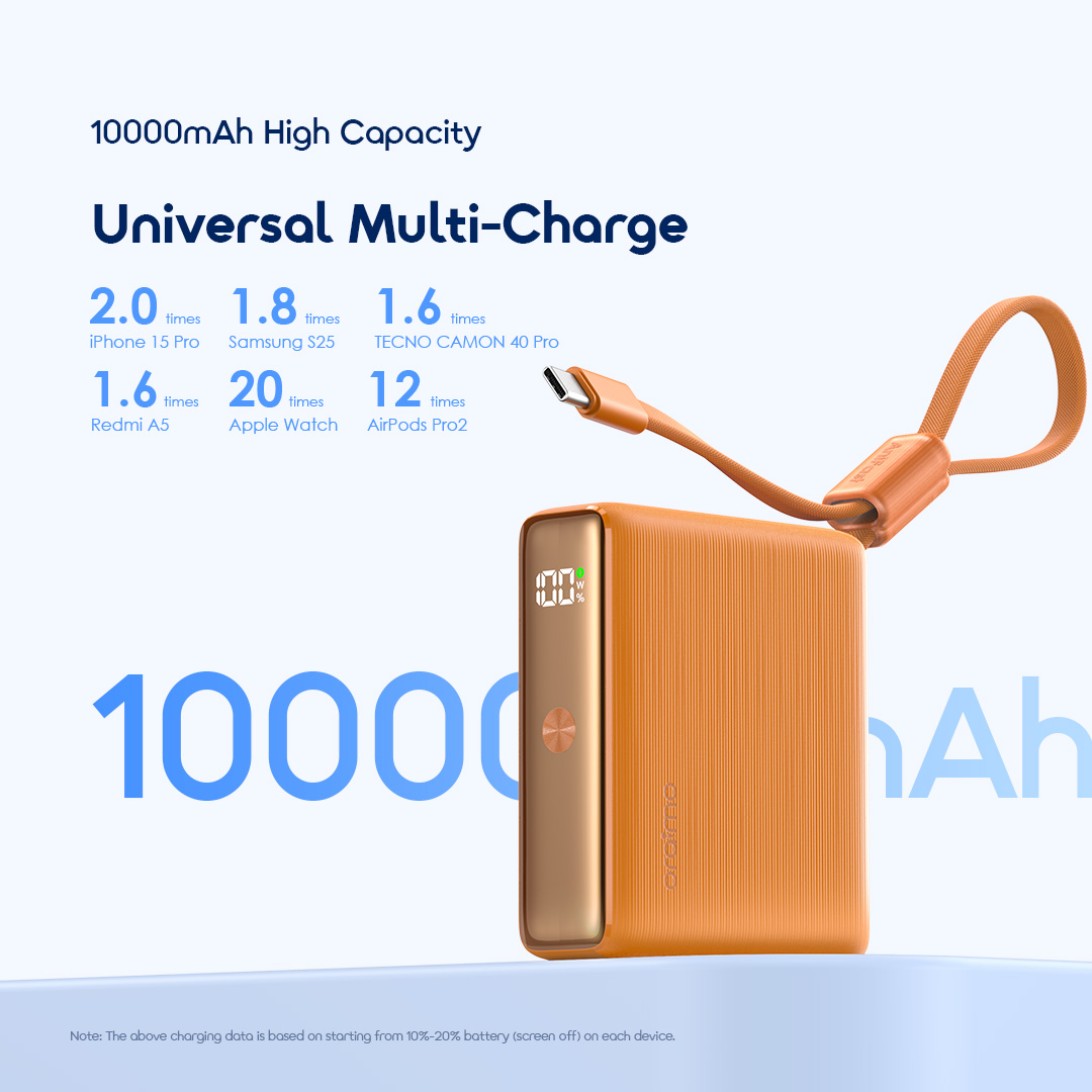 oraimo Power Bank PowerNova L11 10000mAh POWER BANK OPB-7103C 4 10000mAh High Capacity oraimo Power Bank PowerNova L11 10000mAh POWER BANK OPB-7103C 4 10000mAh High Capacity