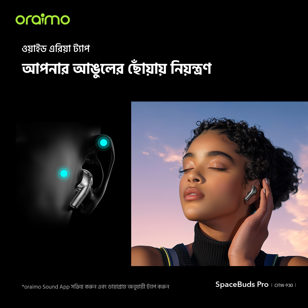 ট্রু ওয়্যারলেস ইয়ারবাডস SpaceBuds Pro OTW-930 ওয়াইড এরিয়া ট্যাপ
