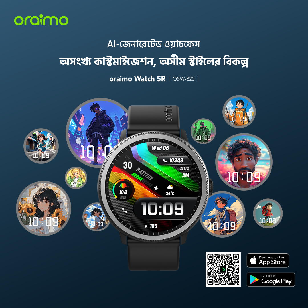  স্মার্ট ওয়াচ Smat Watch 5R OSW-820 AI-জেনারেটেড ওয়াচফেস 