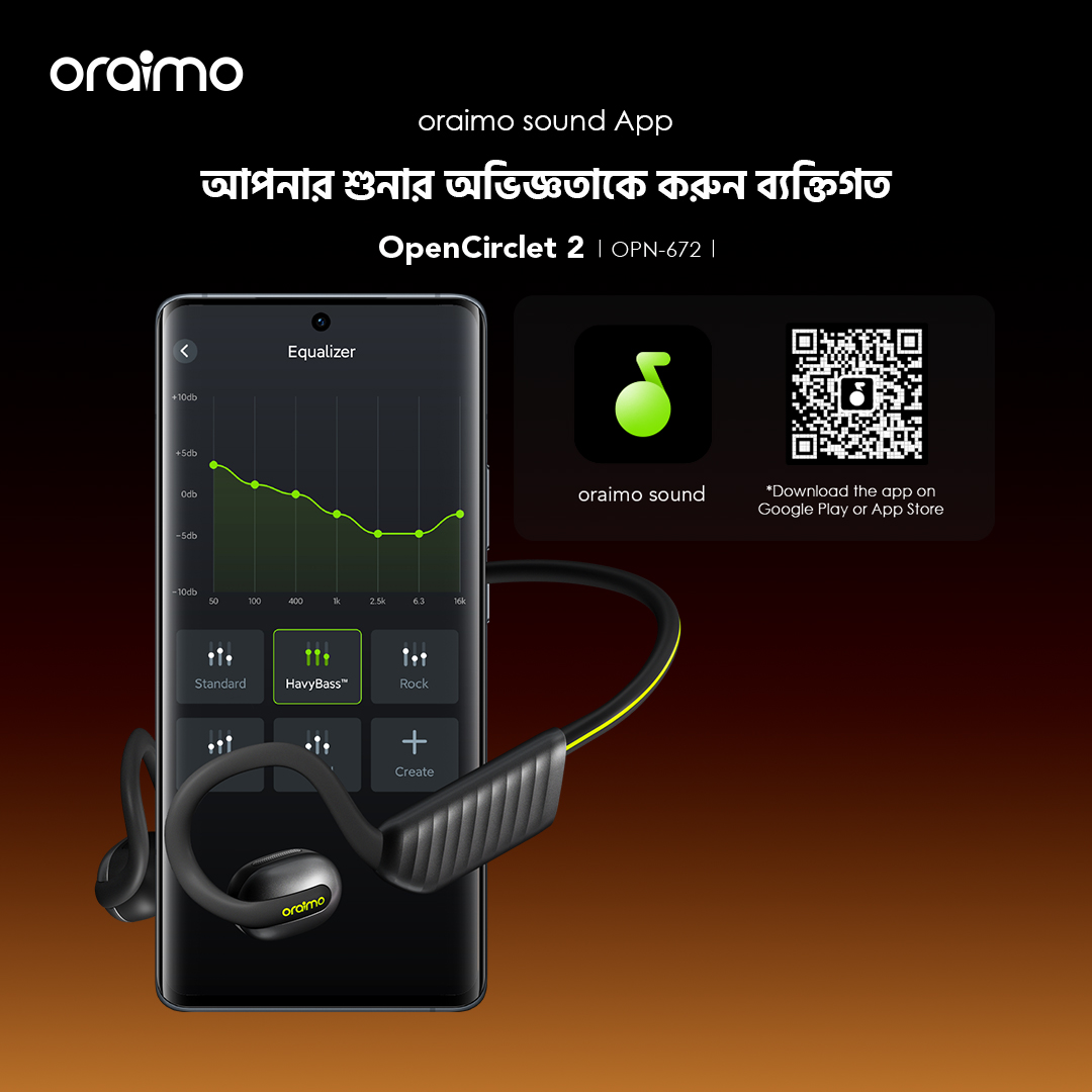 ওপেন-ইয়ার হেডফোন OpenCirclet 2 OPN-672 oraimo sound অ্যাপ