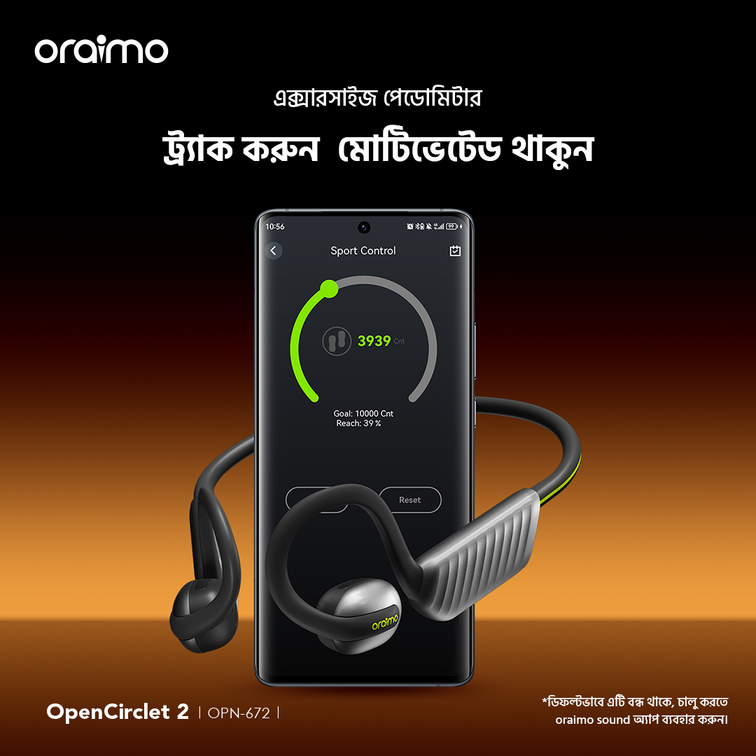 ওপেন-ইয়ার হেডফোন OpenCirclet 2 OPN-672 এক্সারসাইজ পেডোমিটার