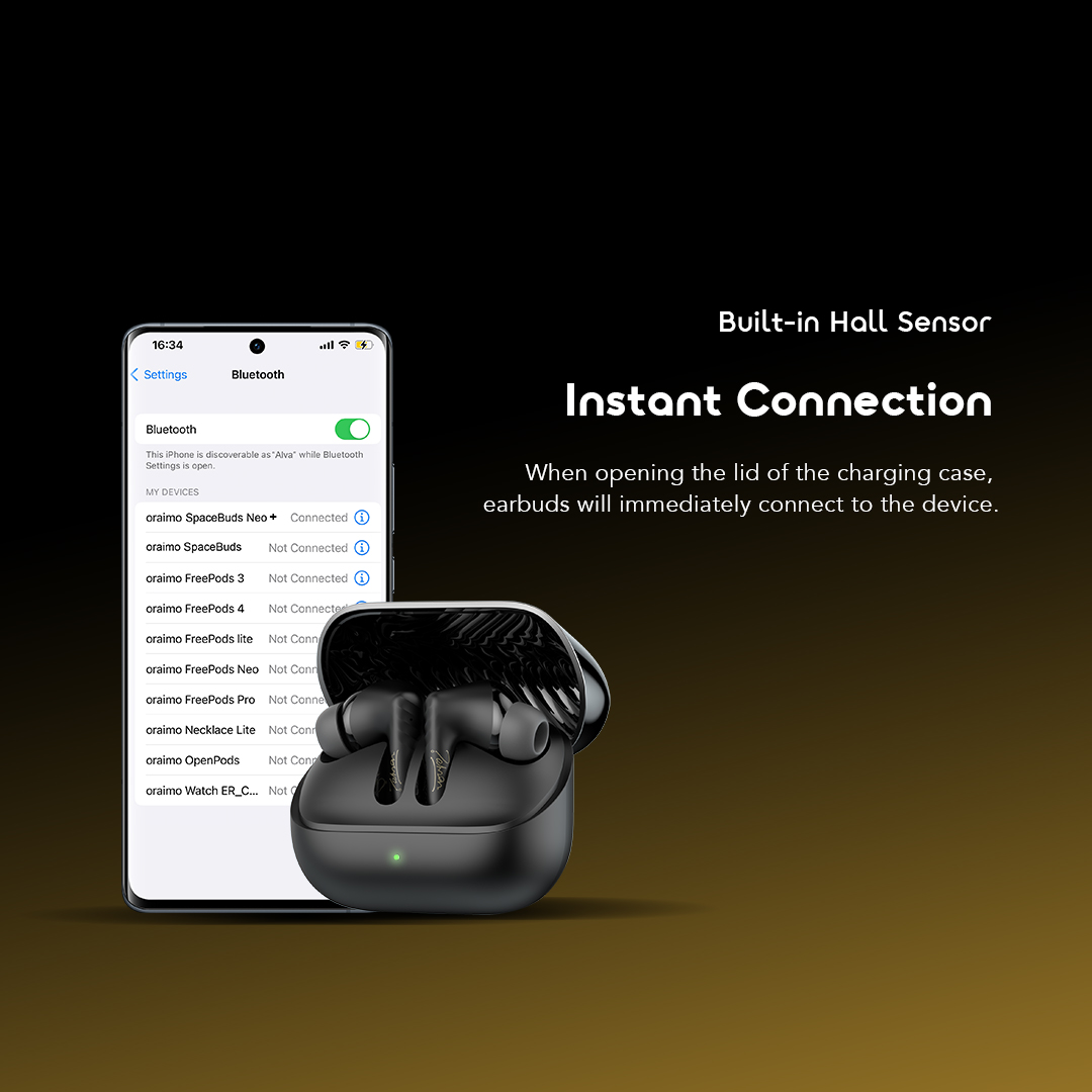 Wireless Earphones SpaceBuds Neo+ OTW-323P built-in-hall sensor