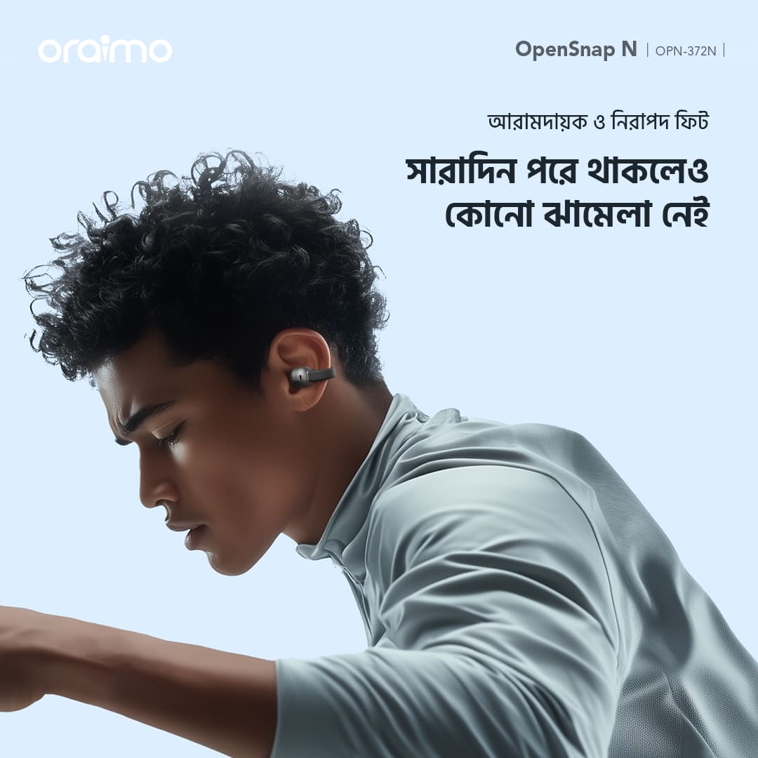 oraimo Open-Ear Headphones OpenSnap N OPN-372N BD comfortable and secure fit