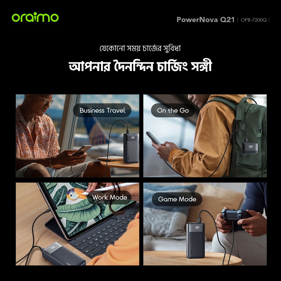 oraimo Power Bank PowerNova Q21 BD everyday essentials Every Scenario