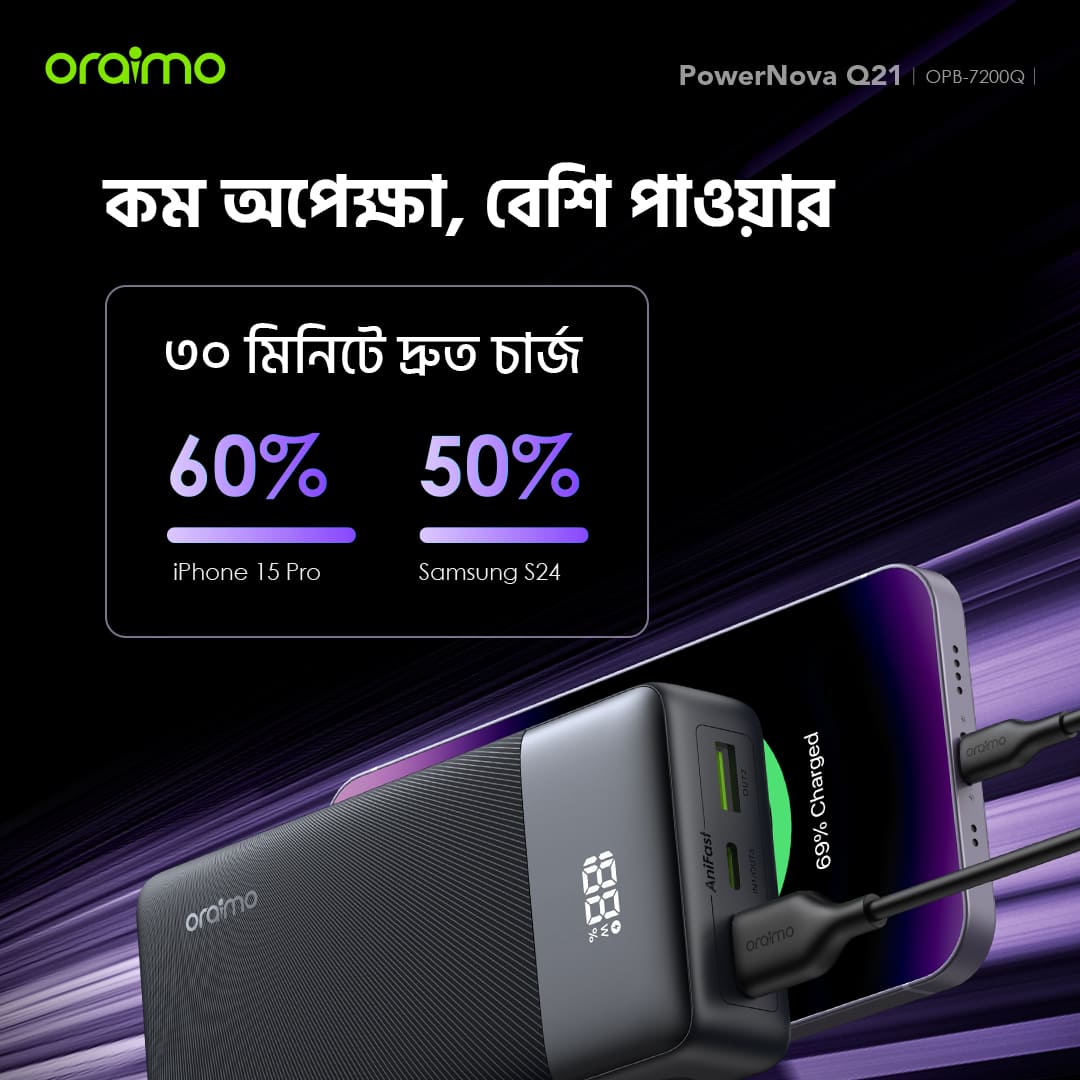 oraimo Power Bank PowerNova Q21 BD fast charge