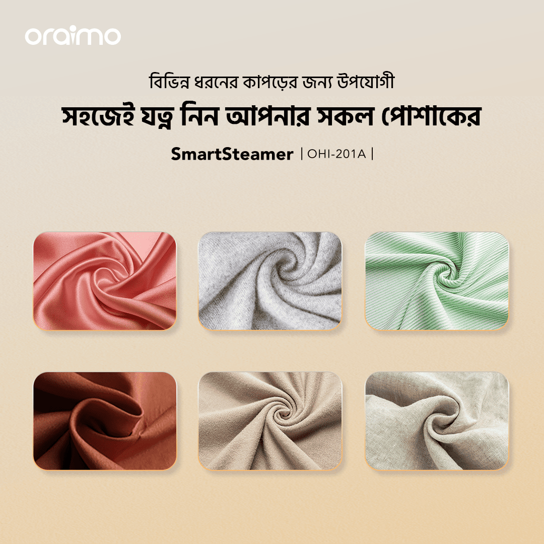 Oraimo Steamer SmartSteamer OHI-201A suitable for diverse fabric