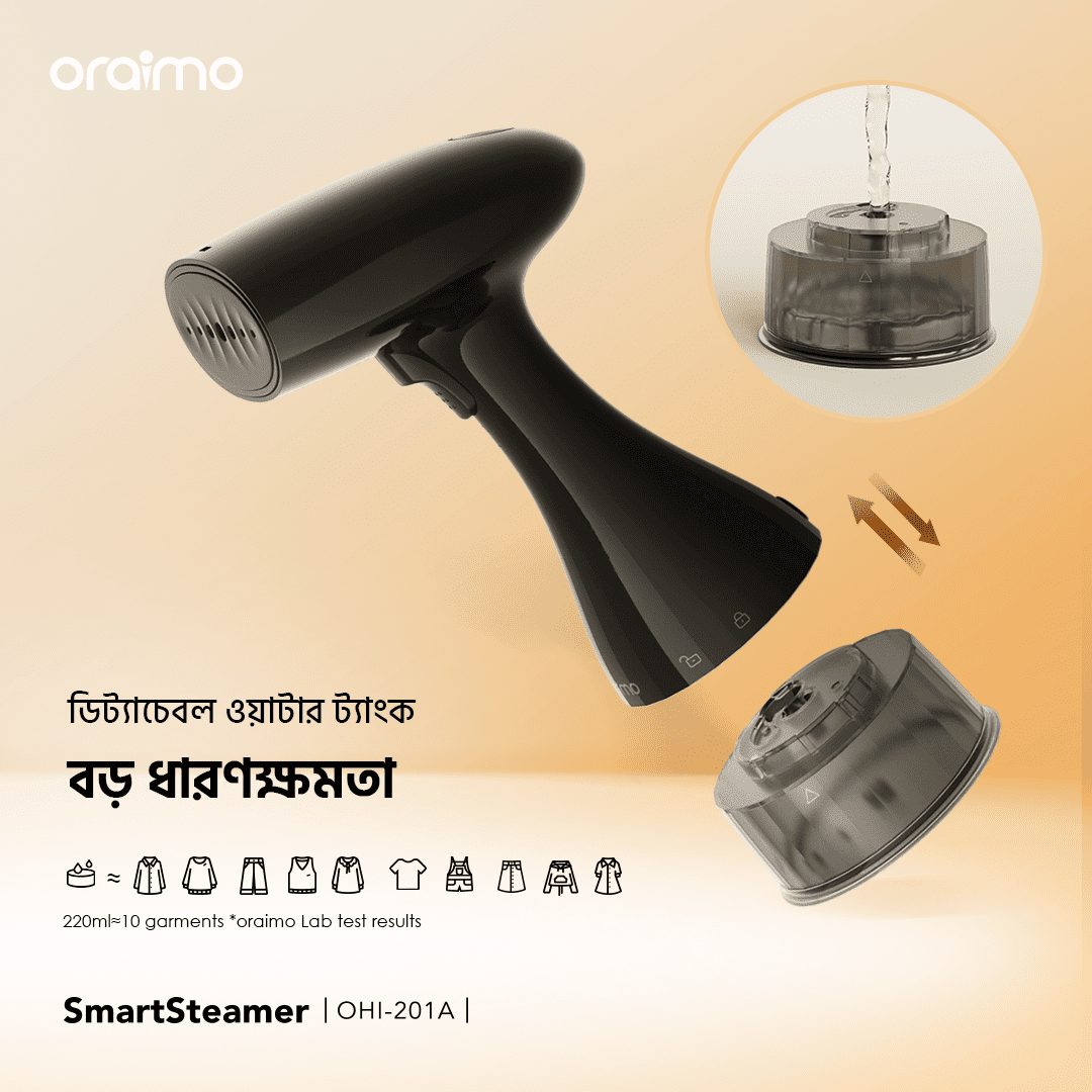 Oraimo Steamer SmartSteamer OHI-201A detachable water tank