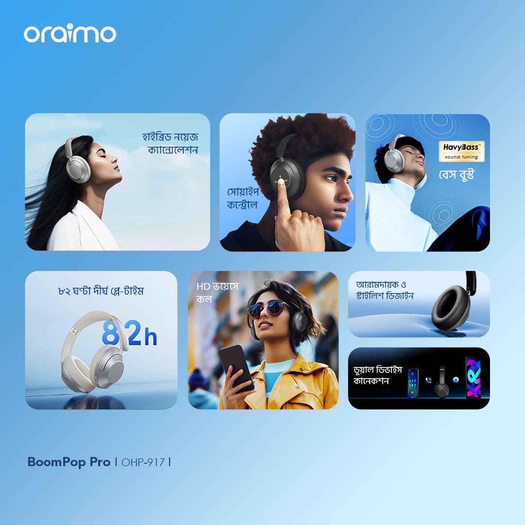 Oraimo Headphone BoomPopPro OHP-917-bd features