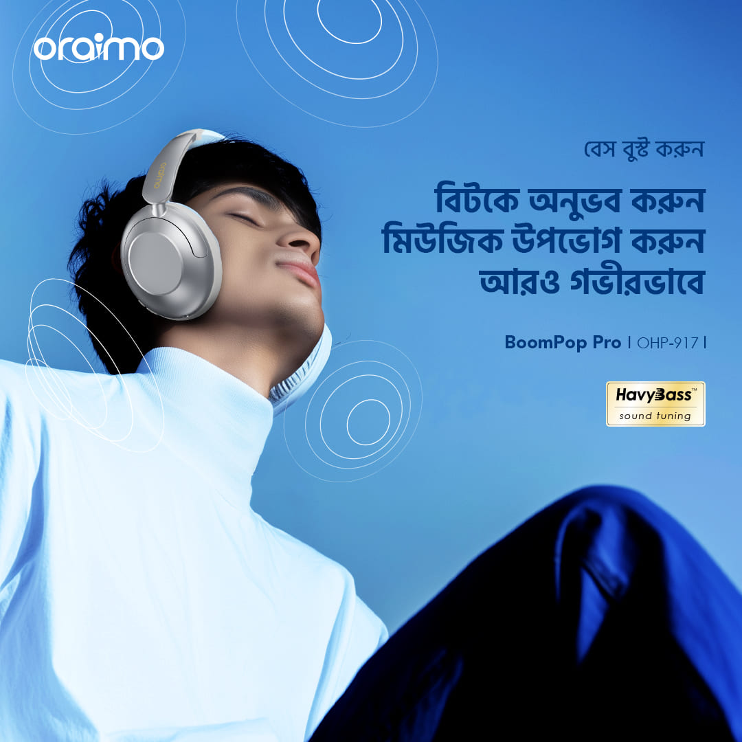 Oraimo Headphone BoomPopPro OHP-917-bd-Enhanced Bass Boost