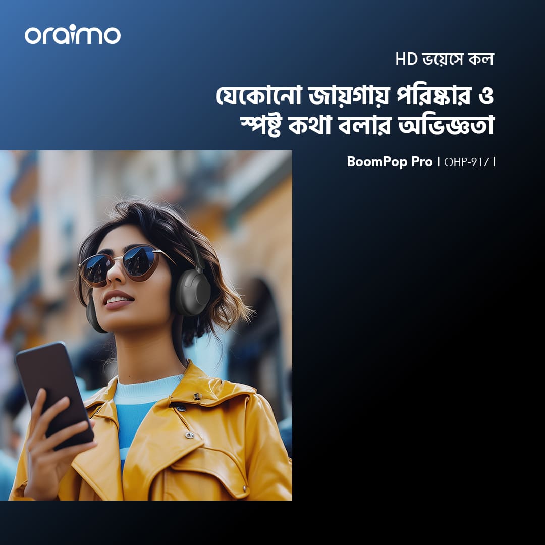 Oraimo Headphone BoomPopPro OHP-917-bd-HD Voice in Calls