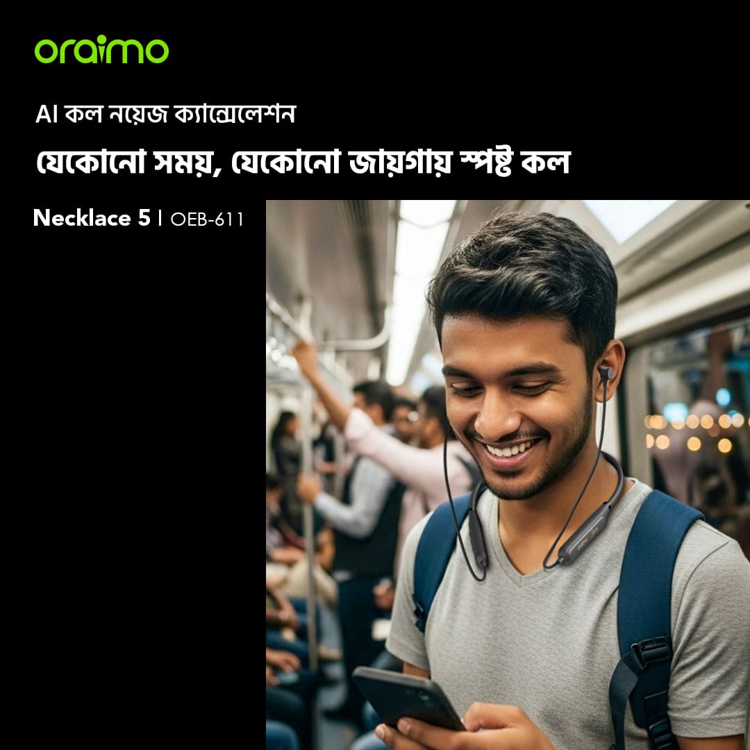 oraimo Earphone-necklace 5-OEB-611-10-AI clear call oraimo Earphone-necklace 5-OEB-611-10-AI clear call