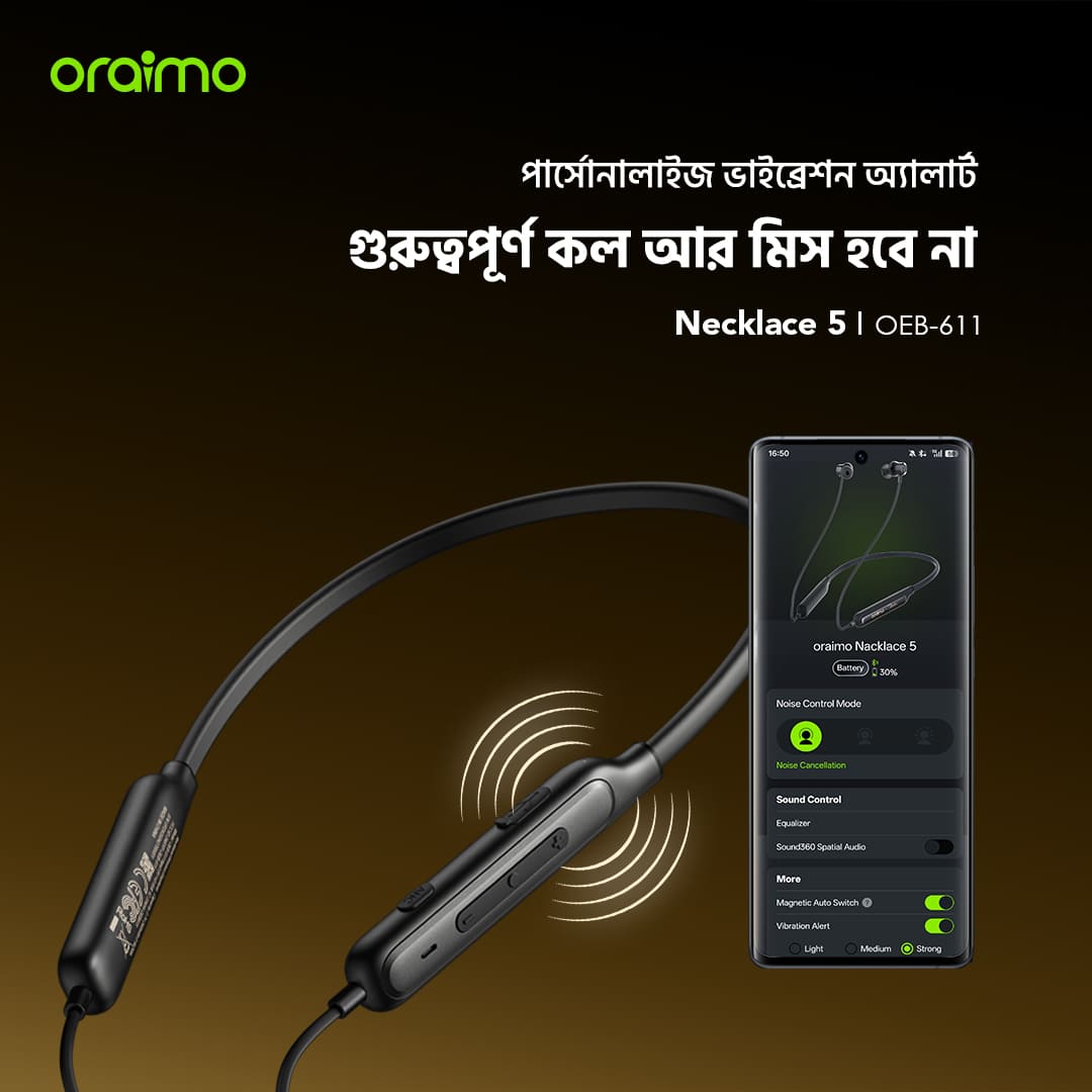 oraimo Earphone-necklace 5-OEB-611-5-personalized vibrant alert oraimo Earphone-necklace 5-OEB-611-5-personalized vibrant alert