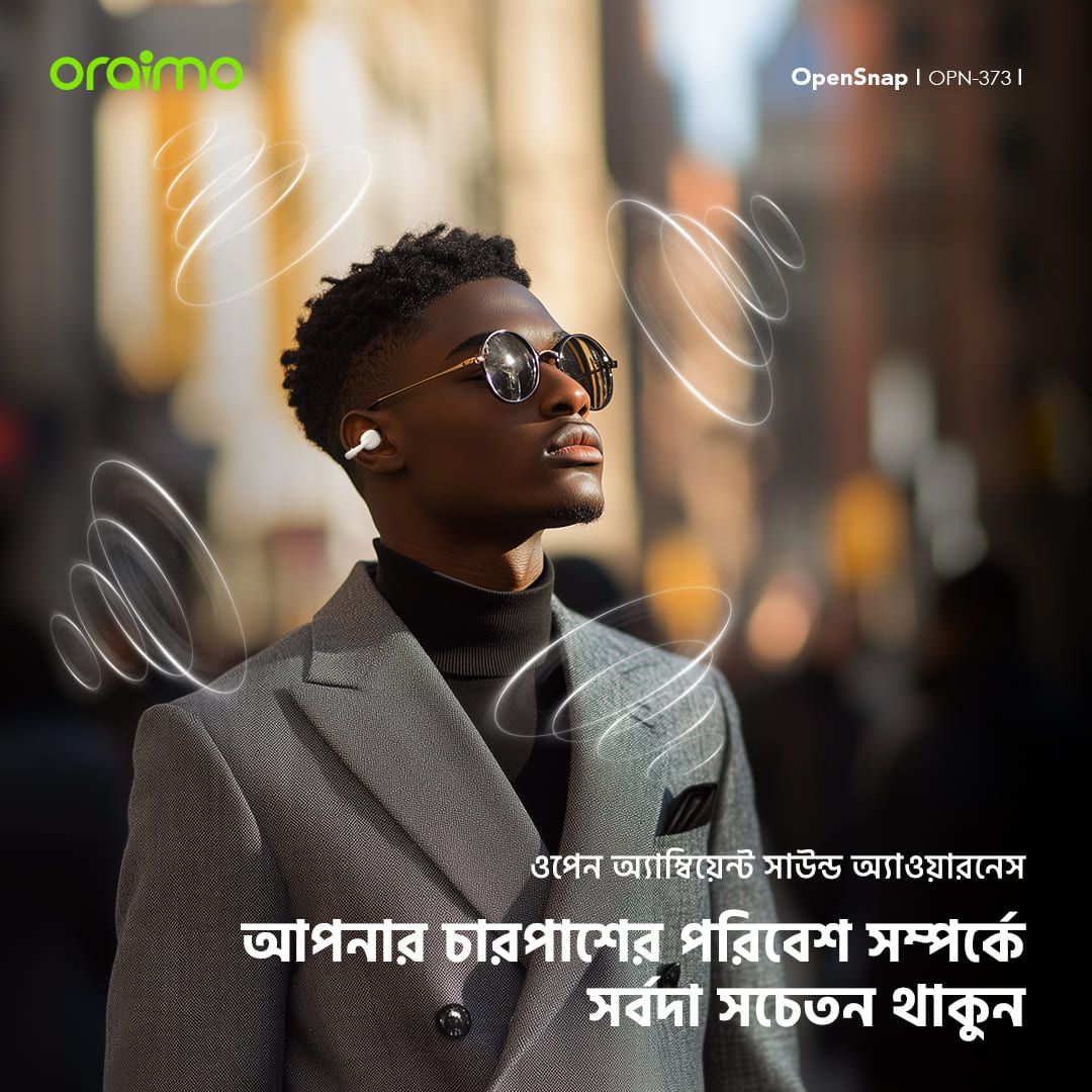 oraimo Open-Ear Headphones-opensnap-opn-373-4-open ambient sound