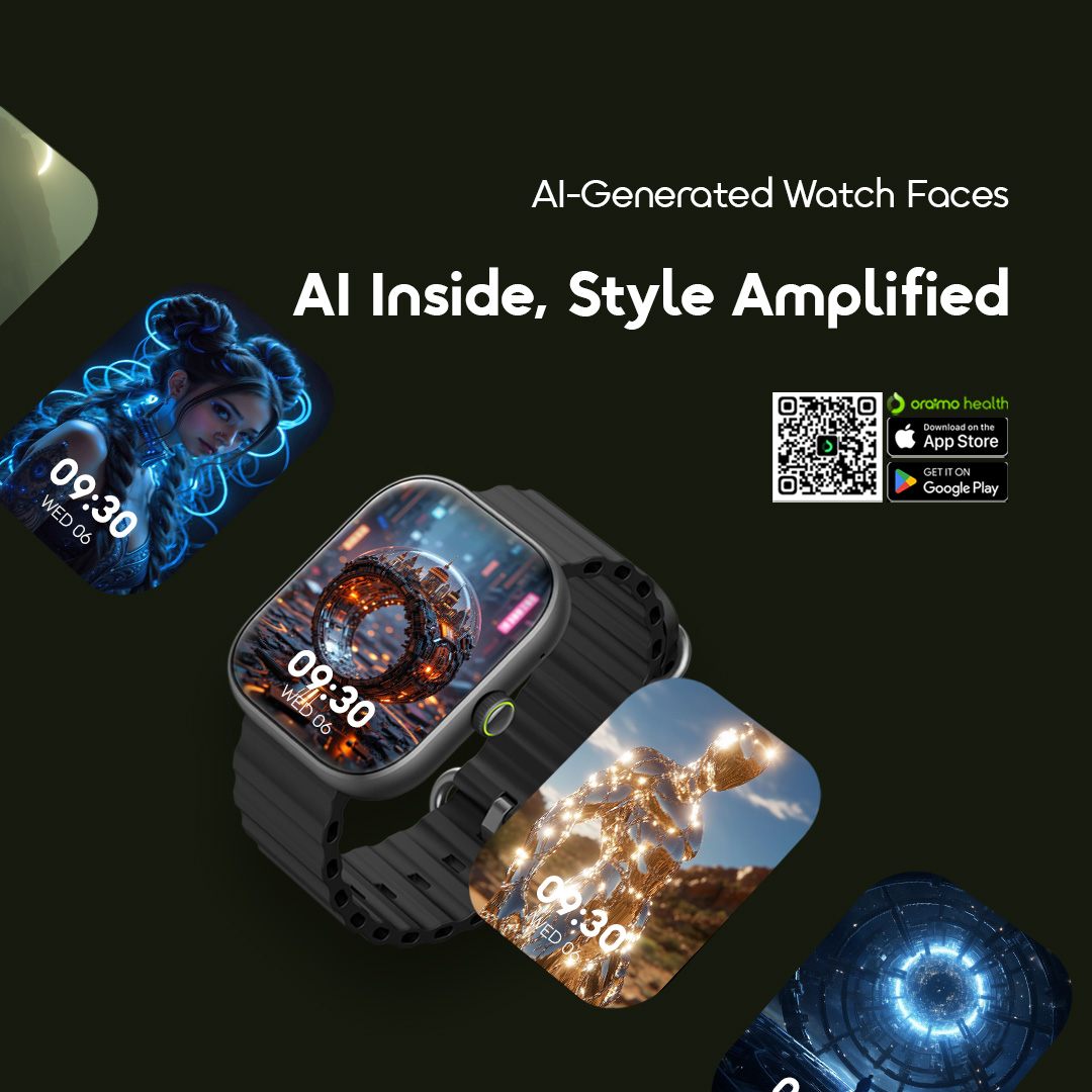 Montre connectée Oraimo 6 OSW-807 avec cadrans générés par l'IA Montre connectée Oraimo 6 OSW-807 avec cadrans générés par l'IA