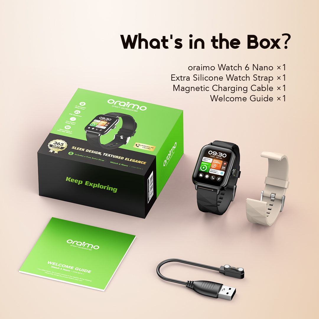 oraimo Smart Watch Watch 6 Nano OSW-807N  11 package oraimo Smart Watch Watch 6 Nano OSW-807N  11 package