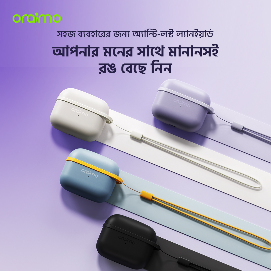oraimo wireless earbuds SpaceBuds Lite OTW-324 bd anti-lost lanyard