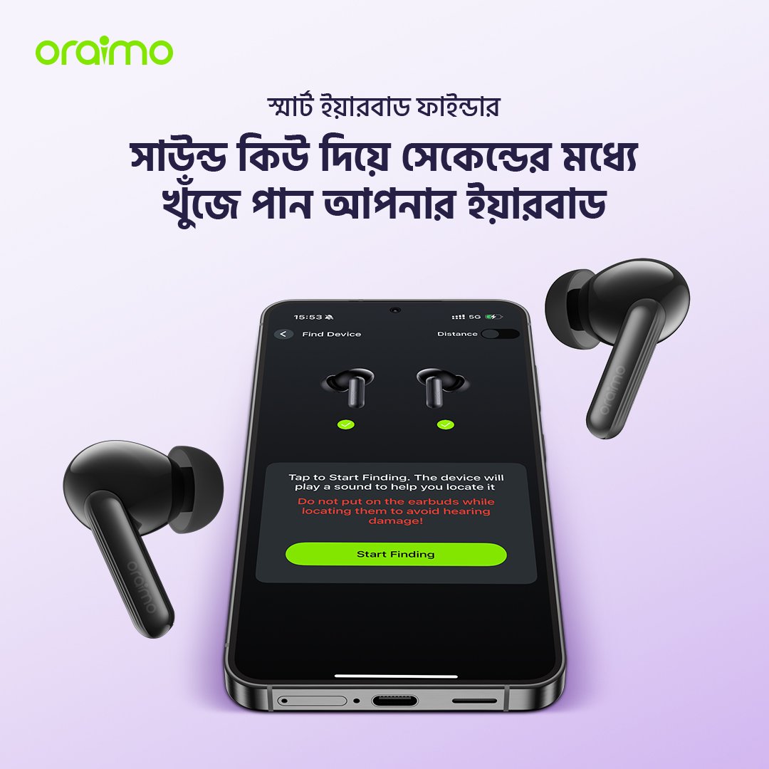 oraimo wireless earbuds SpaceBuds Lite OTW-324 bd earbuds finder