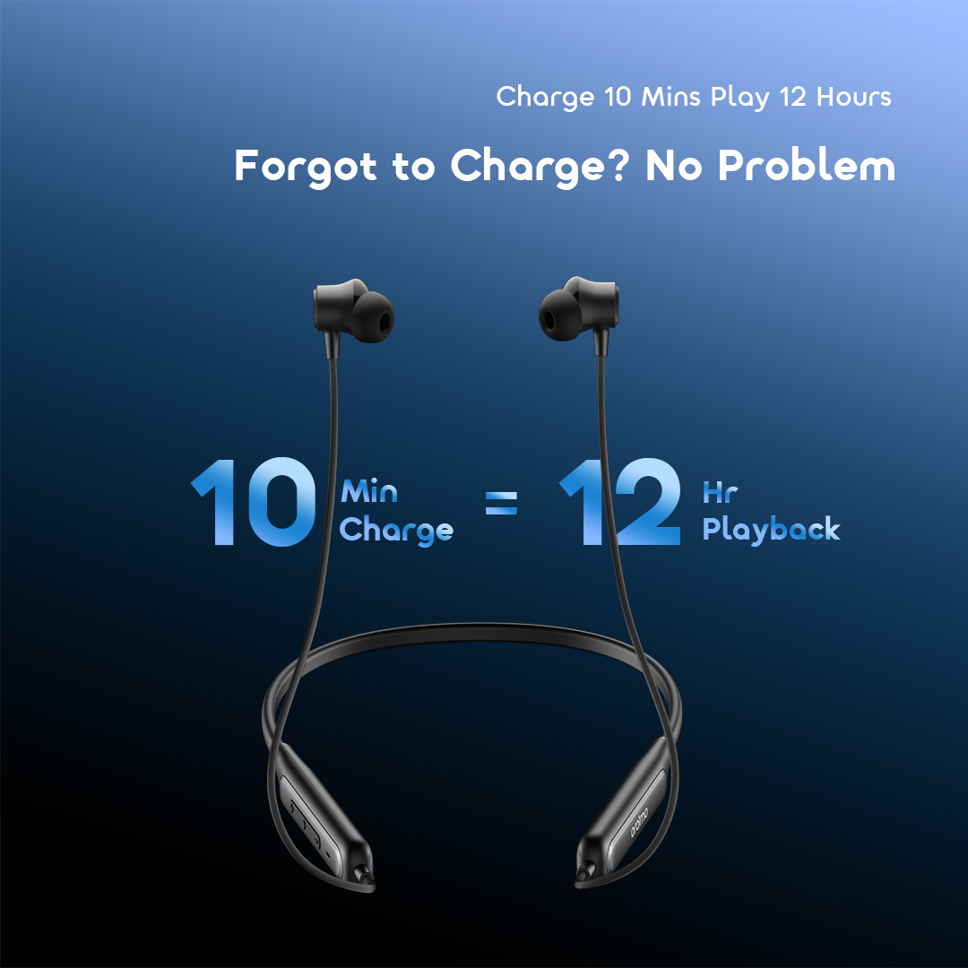 Oraimo Collier 5 écouteurs OEB-611-BLACK 10 minutes de charge