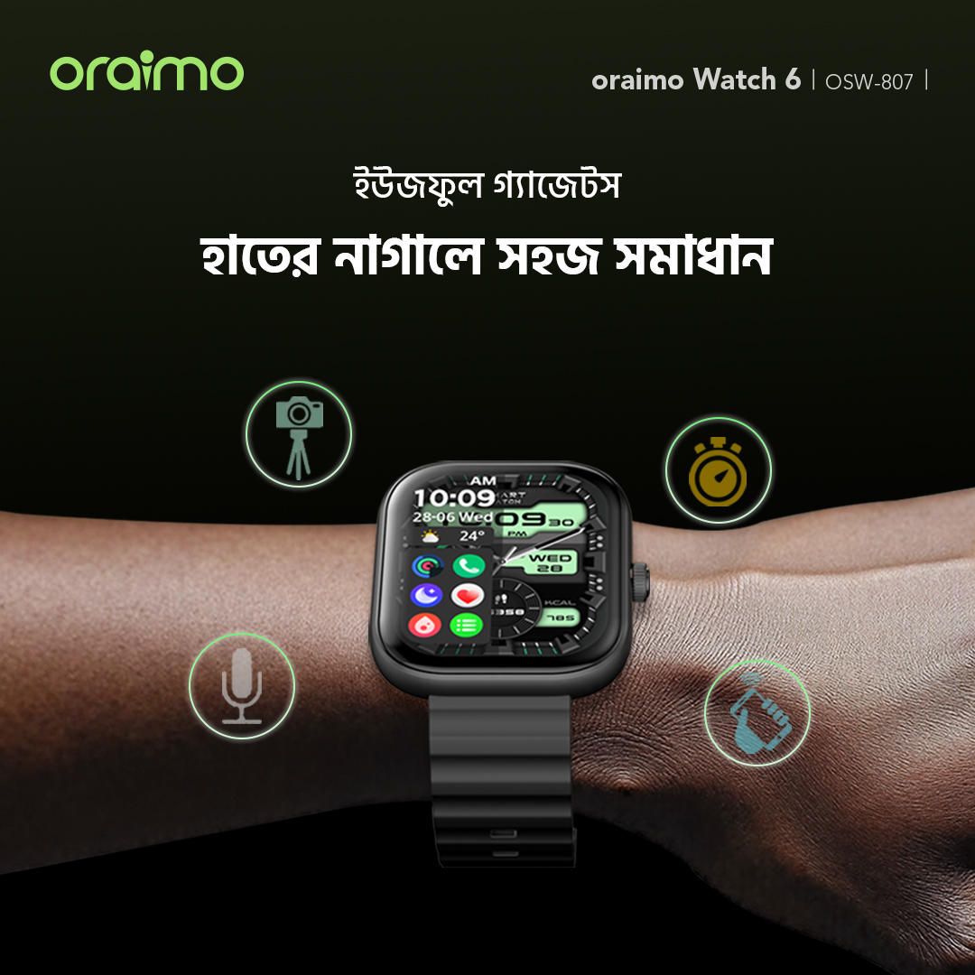 oraimo smartwatch watch 6 OSW-807 fingertips oraimo smartwatch watch 6 OSW-807 fingertips