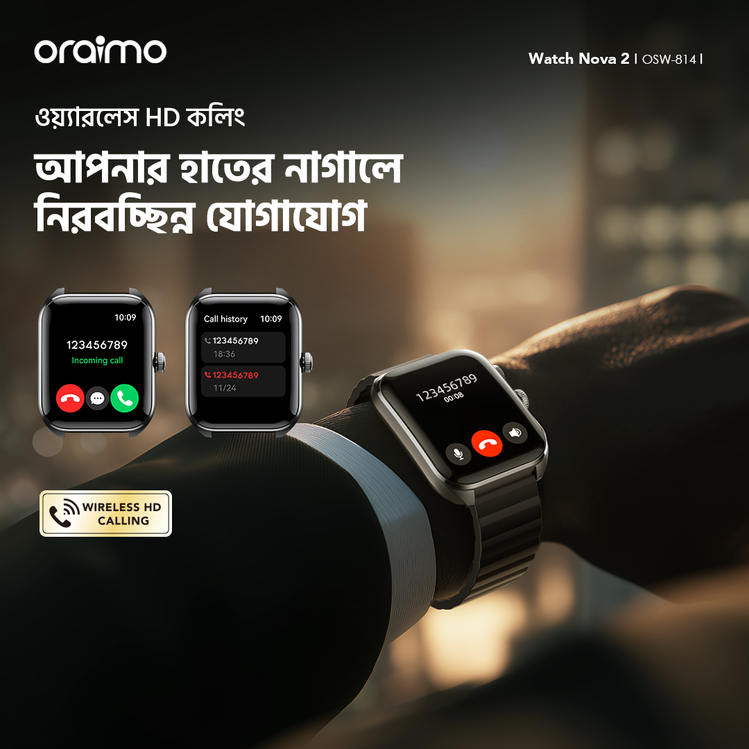 oraimo watch nova 2 smart watch OSW-814 HD calling 5 bd