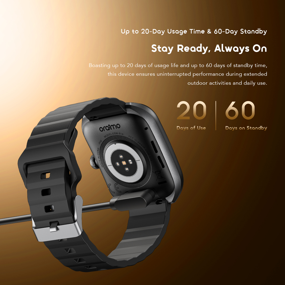 oraimo watch nova 2 smart watch OSW-814 20 day usage time 4 oraimo watch nova 2 smart watch OSW-814 20 day usage time 4