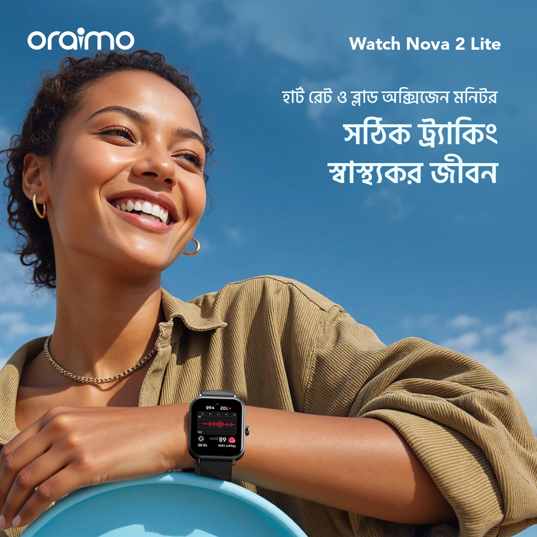 oraimo smart watch watch nova2 lite osw 814l monitor bd 6