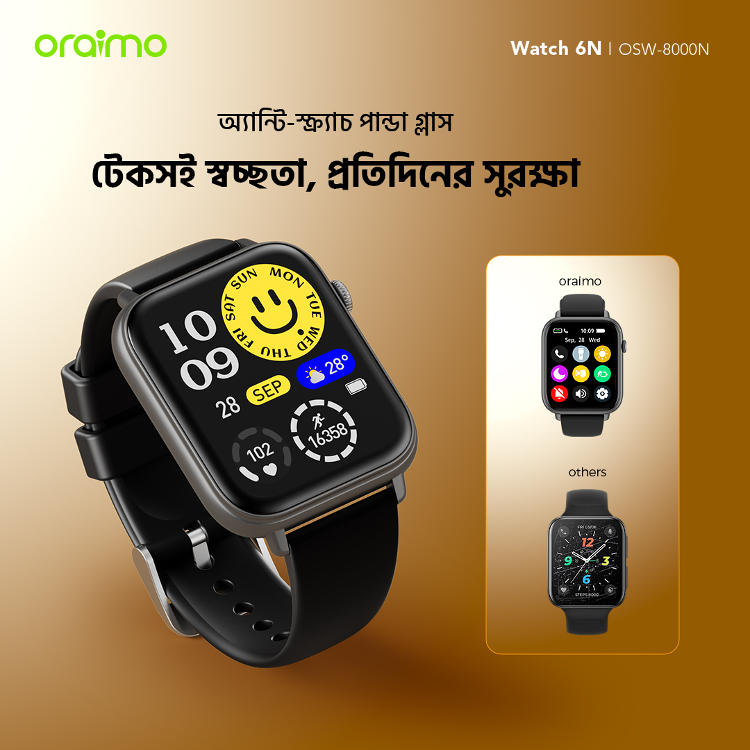 oraimo smart watch watch 6n osw 8000n glass 6 BD