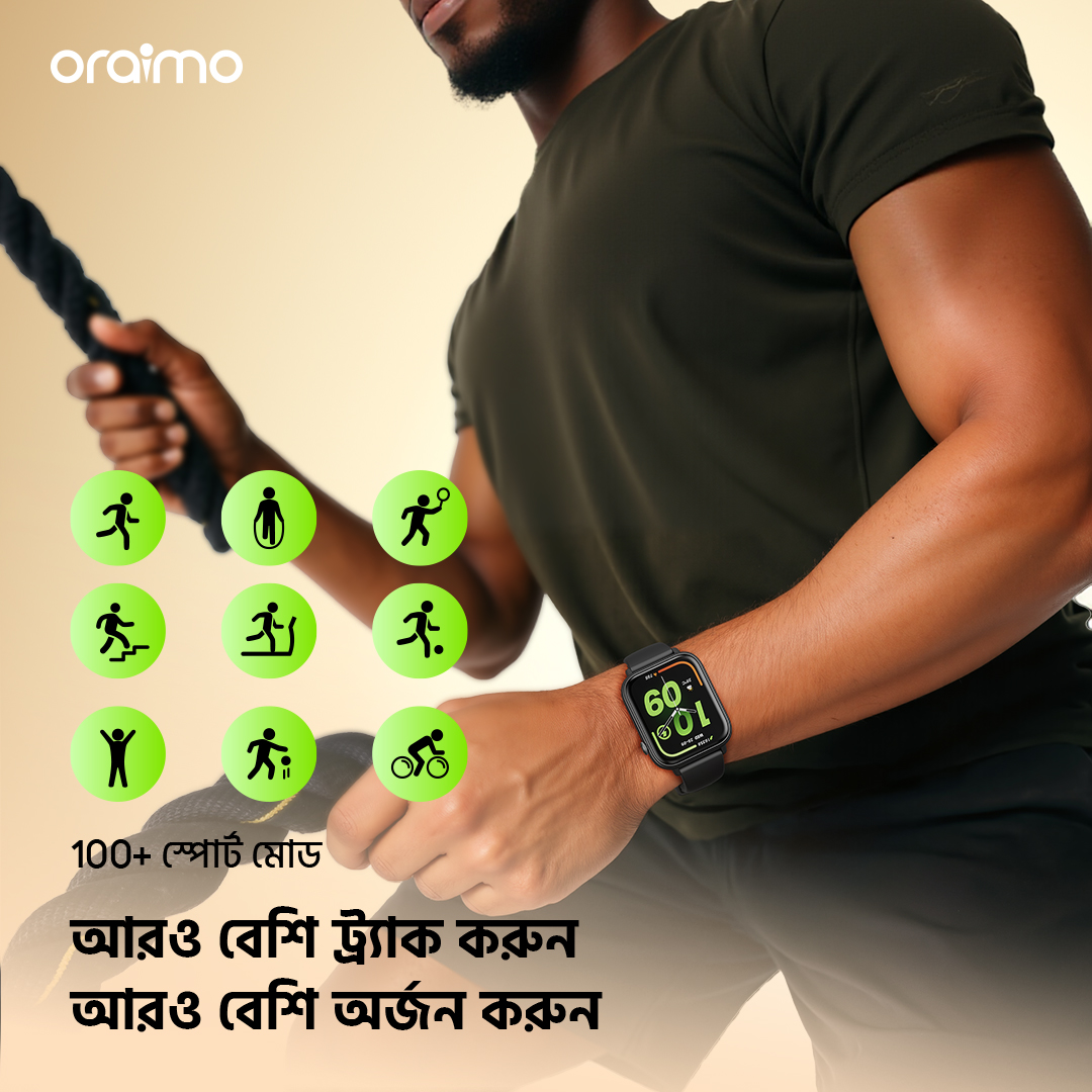 oraimo smart watch watch 6n osw 8000n sports modes 10 BD
