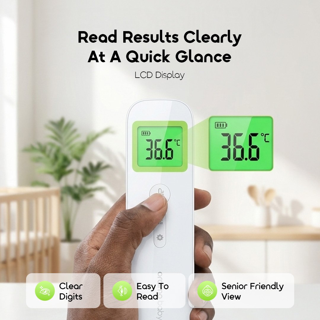 oraimo baby Forehead Thermometer for Kids TempEase OBC-551A 06 Lcd Display oraimo baby Forehead Thermometer for Kids TempEase OBC-551A 06 Lcd Display