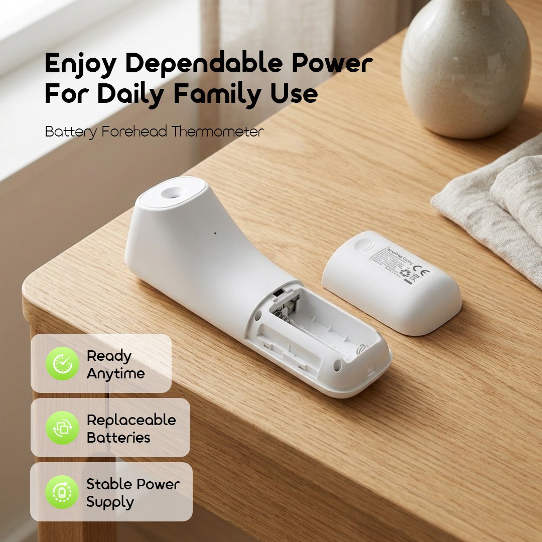 oraimo baby Forehead Thermometer for Kids TempEase OBC-551A 07 Replaceable Battery oraimo baby Forehead Thermometer for Kids TempEase OBC-551A 07 Replaceable Battery