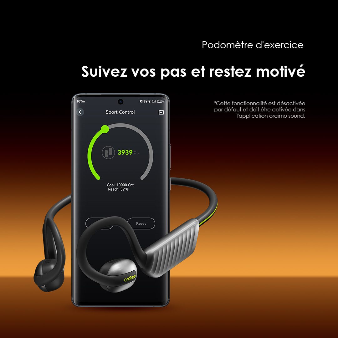 Produit oraimo OpenCirclet 2 IPX5 Steps Tracking Open-Ear Headphones