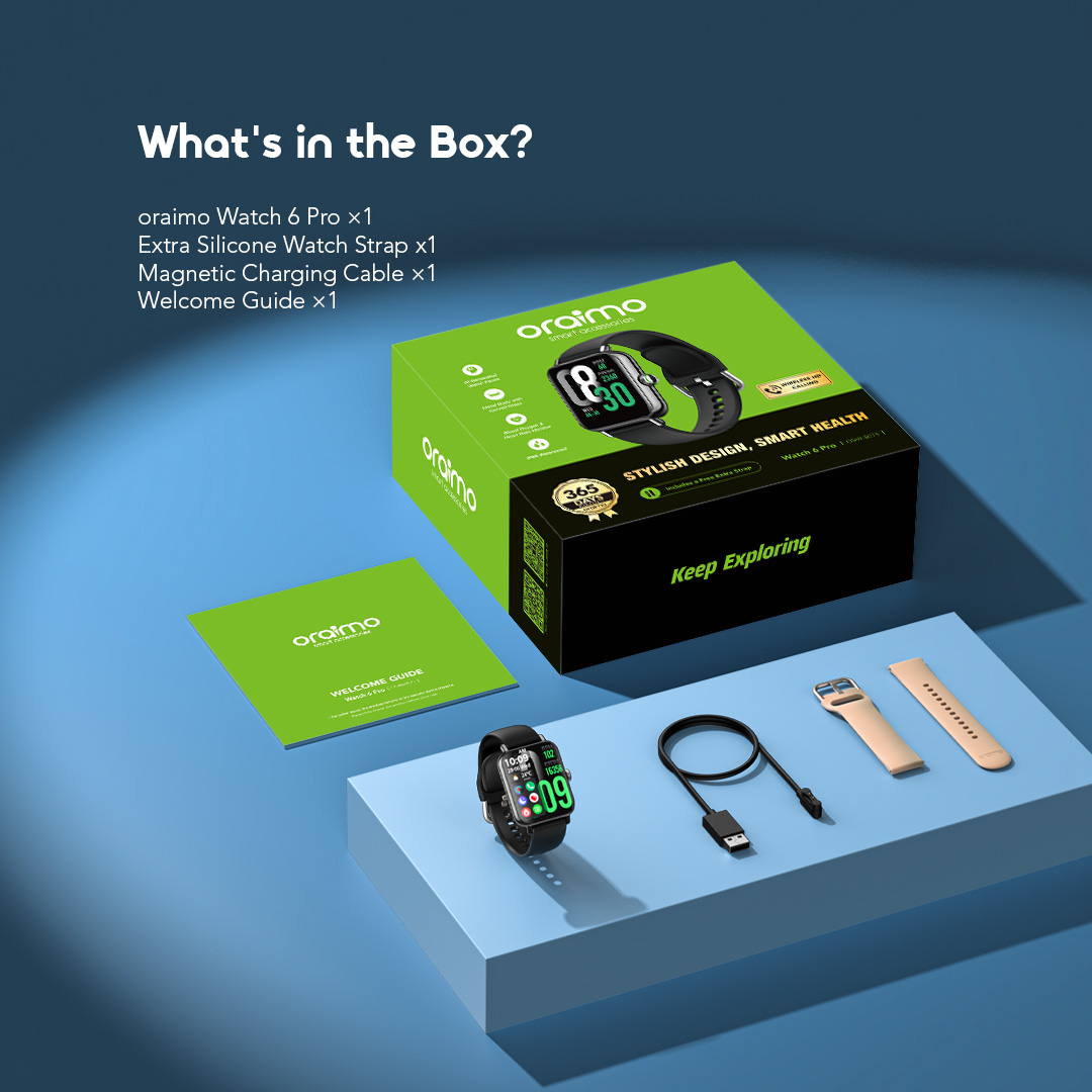 oraimo-Smart-Watch-Watch-6-Pro-OSW-807S-12-what's in Box oraimo-Smart-Watch-Watch-6-Pro-OSW-807S-12-what's in Box