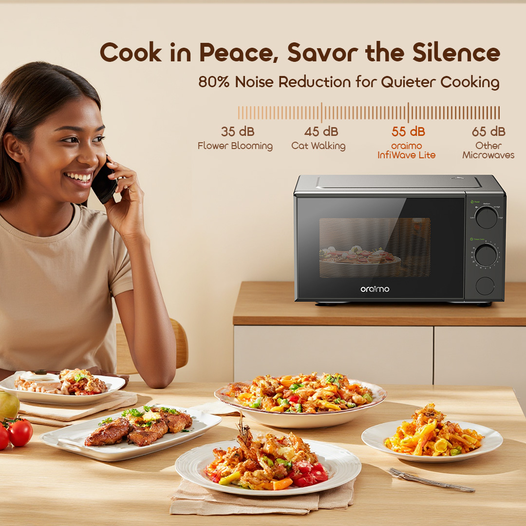 oraimo-Microwave-Oven-InfiWave-Lite-OMO-221A-4 Cook in Peace, Savor the SilenceLow-Noise Operation