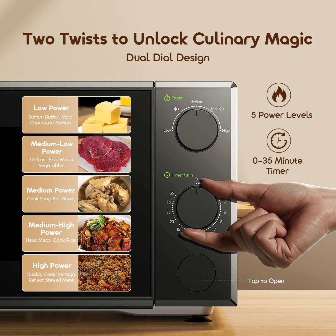 oraimo-Microwave-Oven-InfiWave-Lite-OMO-221A-5 Two Twists to Unlock Culinary MagicDual Dial Design