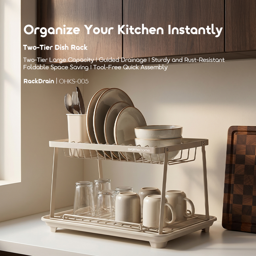 oraimo two-tier dish rack rackdrain OHKS-005 01 main display