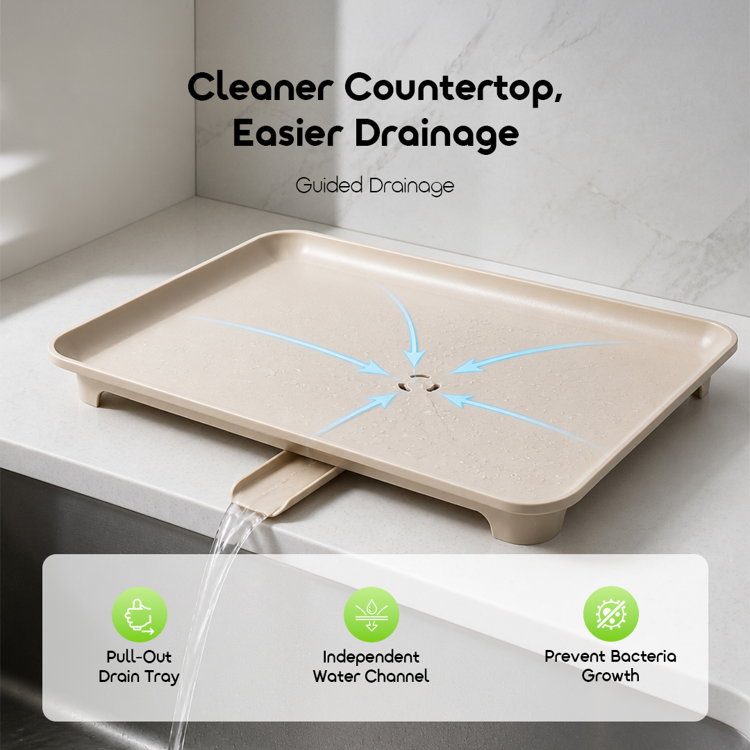oraimo two-tier dish rack rackdrain OHKS-005 03 guided drainage