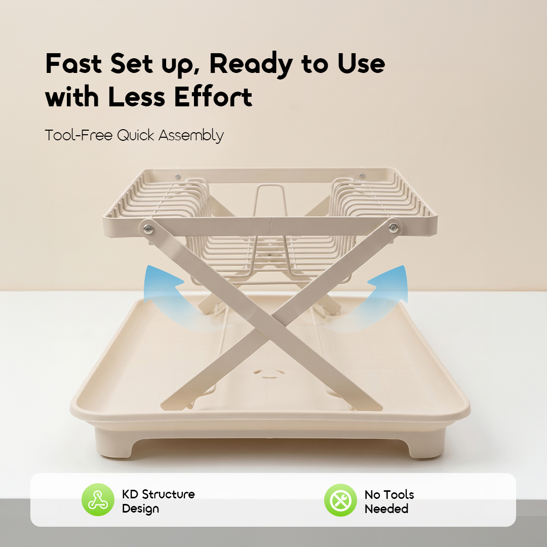 oraimo two-tier dish rack rackdrain OHKS-005 06 tool free quick assembly