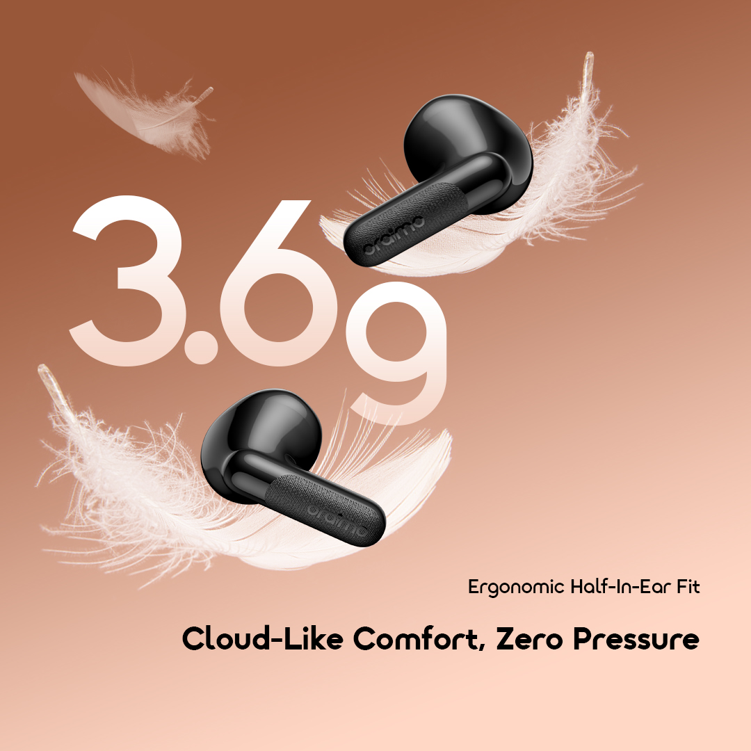 oraimo true wireless earbuds SpaceBuds Air 2 OTW-325S 03 ergonomic half in ear fit