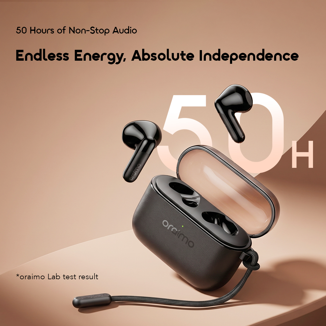 oraimo true wireless earbuds SpaceBuds Air 2 OTW-325S 05 50 hours of non stop audio