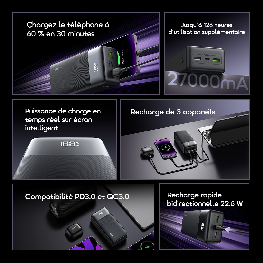oraimo Power Bank PowerNova QF1 OPB-7270Q features FR 2 oraimo Power Bank PowerNova QF1 OPB-7270Q features FR 2