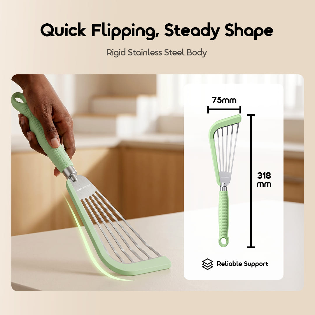 oraimo oilflow butterfly spatula ohkc-006 05 rigid stainless steel body