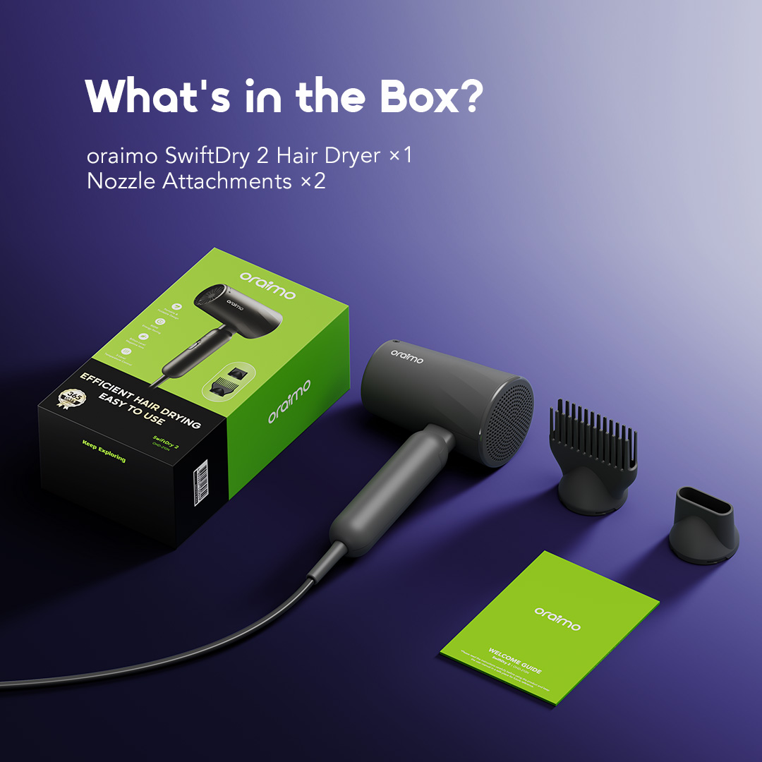oraimo swiftdry 2 hair dryer ng OHD 210N 10 whats in the box